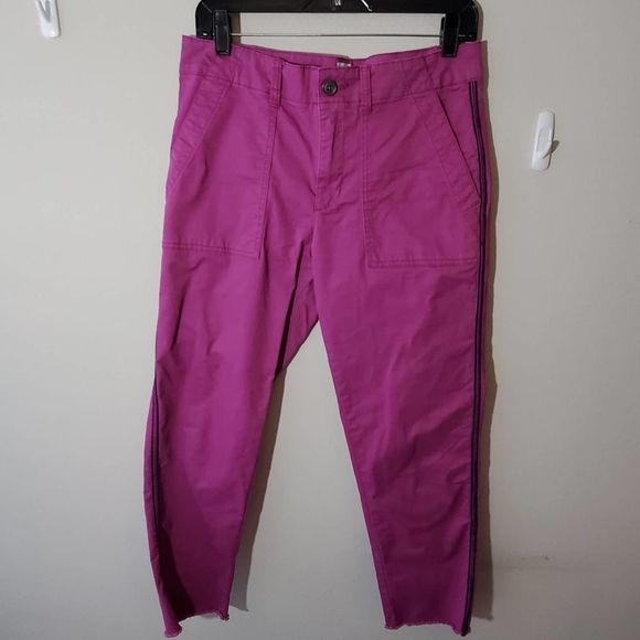GAP Purple Cropped Utility Pants‎ with Side Stripe Detail Casual Everyday size 6 - Picture 3 of 9